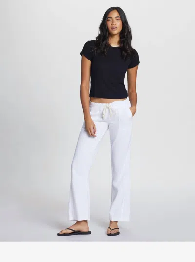 Roxy Oceanside Flared Trousers Pant In Wbbo In White