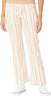 Roxy Oceanside Flared Yarn-dyed Pants In Toast Paradise Stripe (cjj3) In Neutral