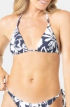 Roxy Oceanside Mini Tiki Triangle Bikini Top In White