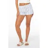 Roxy Oceanside Stripe Linen Blend Shorts In White