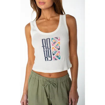 Roxy Oceanview Crop Rib Tank In Blue