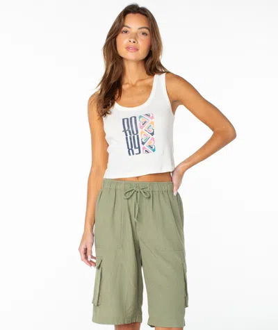Roxy Oceanview Scoop Baby Rib Tank In White