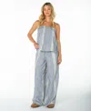 Roxy Offshore Stripe Strapless Cotton Top In Blue