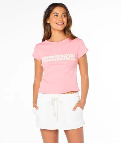 Roxy Okinawa Stripe 90s Baby Tee In Pink