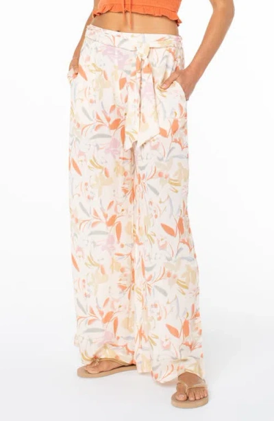 Roxy On The Road Floral Wide Leg Pants In Neutral
