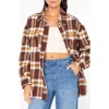 Roxy Overlander Cotton Button-up Shirt In Brown