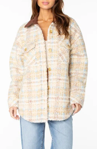 Roxy Overlander Fleece Shirt Jacket In Neutral