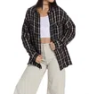 Roxy Oversized Button Up Shirt In Anthracite In Grey