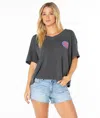 Roxy Oversized Vneck Tee In Gray