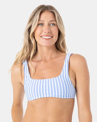 Roxy Pacific Coast Highway Reversible Square Neck Bralette Bikini Top In Blue