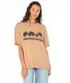 Roxy Palm Stripe Tee In Brown