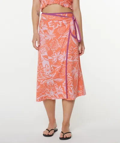 Roxy Palma Floral Wrap Skirt In Multi