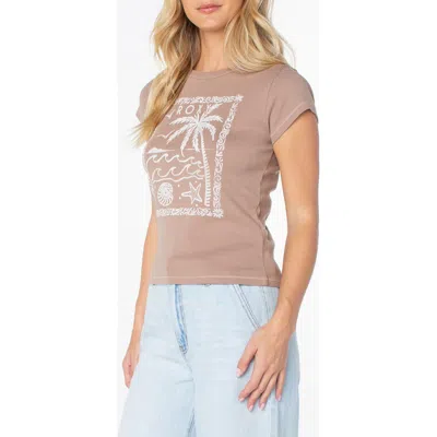 Roxy Palms Post '90s Cotton Graphic T-shirt In Neutral