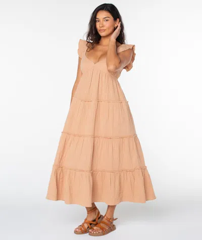 Roxy Palmy Days Midi Dress In Brown