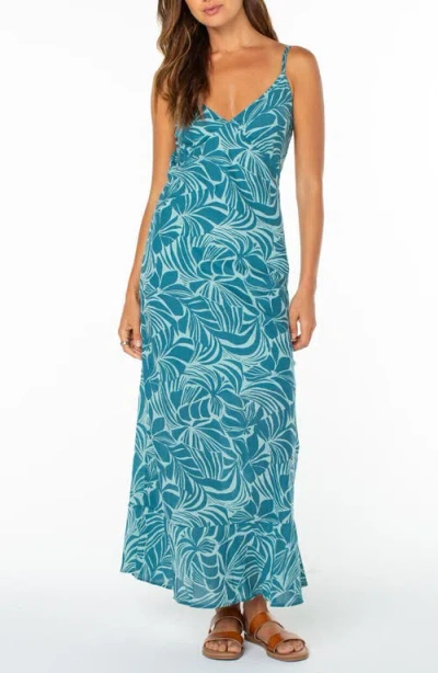 Roxy Paradise Floral Cotton Maxi Sundress In Blue