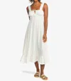Roxy Paradise Winds Dress In Egret In White