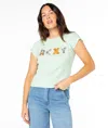 Roxy Patchwork 90s Baby Tee In Blue
