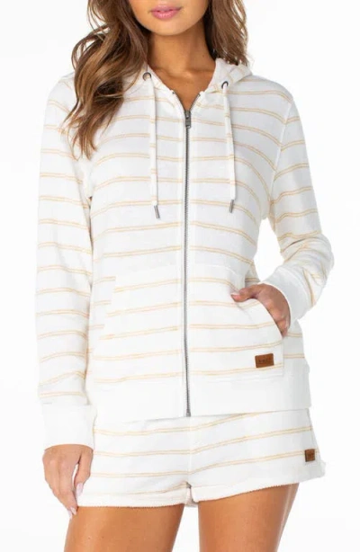 Roxy Perfect Wave Stripe Hoodie In Yellow