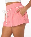 Roxy Pipeline Drawstring Cotton Blend Shorts In Pink
