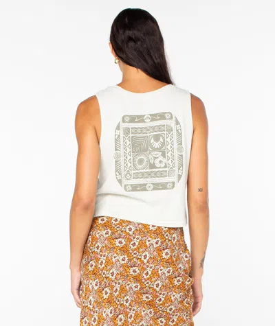 Roxy Poly Blocks Wildflower Tank In White