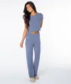 Roxy Poolside Crop Tee In Blue