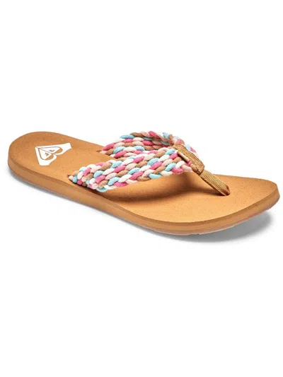 Roxy Porto Iii Womens Slip On Open Toe Thong Sandals In Multi