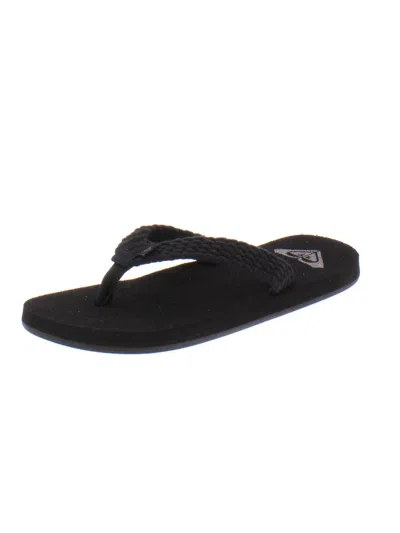 Roxy Porto Iii Womens Slip On Slides Flip-flops In Black