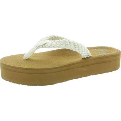 Roxy Porto Platform Womens Padded Insole Woven Slide Sandals