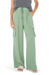Roxy Precious Cargo Beach Cotton Gauze Pants In Loden Frost Solid