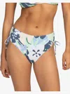 Roxy Printed Beach Classics Mod Lace Up Bikini Bottoms In Vintage Indigo Archive  In Multi