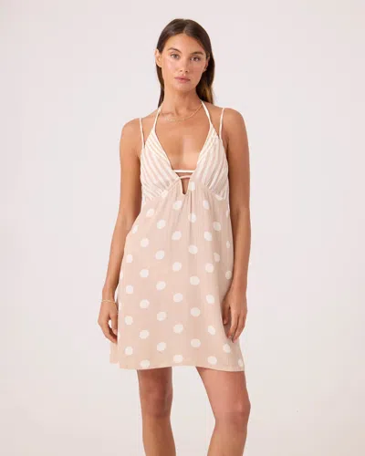 Roxy Puka Dots Plunge Dress Cover Up In Multi