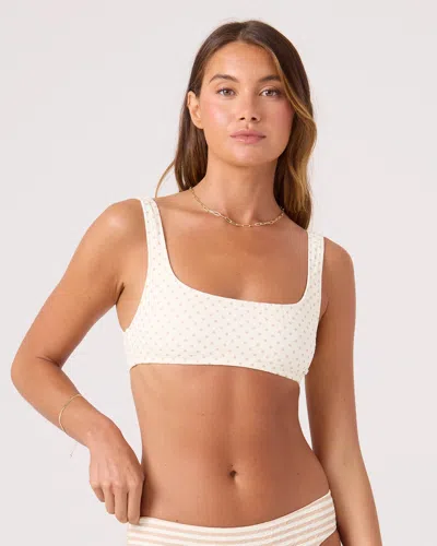 Roxy Puka Dots Square Neck Bralette Bikini Top In Multi