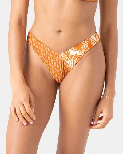 Roxy Ray Of Sunshine V Cheeky Bikini Bottom In Multi
