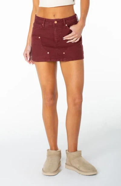 Roxy Reel Life Denim Miniskirt In Red