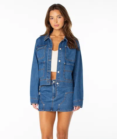 Roxy Reel Life Jacket In High Surf Denim Wash