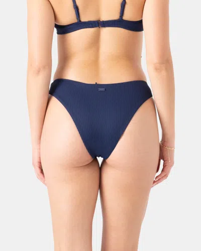 Roxy Rib  Love Scoop Bottom Cheeky Bikini Bottom In Blue
