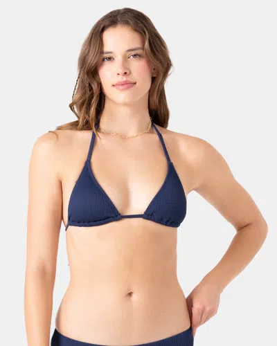 Roxy Rib  Love Tiki Triangle Bikini Top In Blue