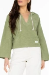 Roxy Rich Coast Hoodie In Oil Green