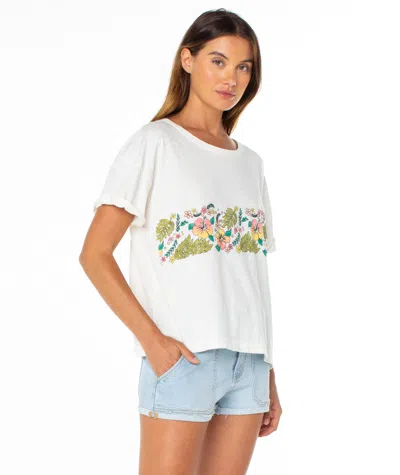 Roxy Ride The Wave Cotton Graphic T-shirt In White