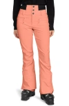 Roxy Rising High Waterproof Shell Snow Pants In Peach Pink