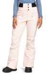 Roxy Rising High Waterproof Shell Snow Pants In Pink Salt