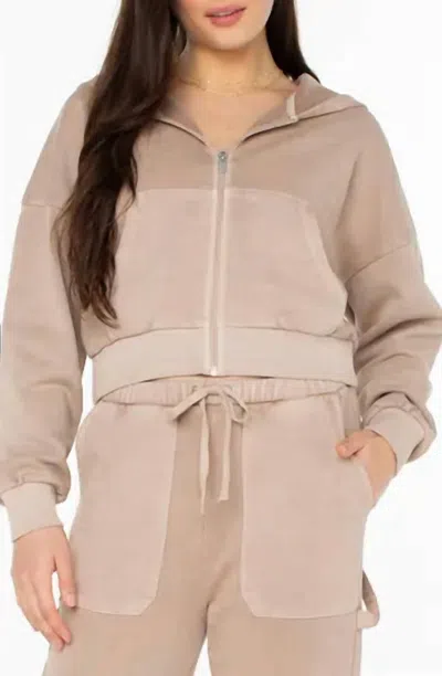 Roxy Sahara Vibes Zip Hoodie In Warm Taupe In Brown