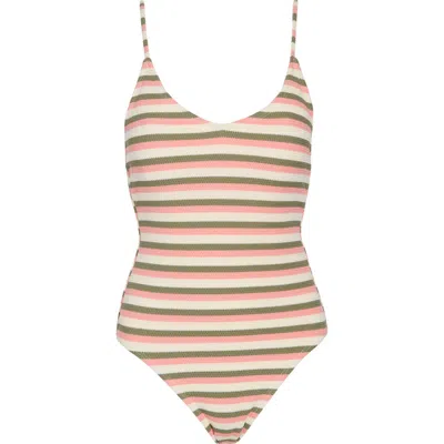 Roxy Saida One-piece Swimsuit In Parchment Wave