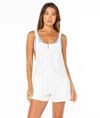 Roxy Sail & Bow Linen Blend Romper In White