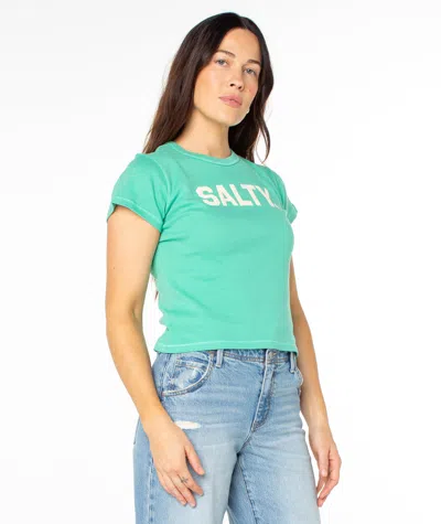 Roxy Salty College 90s Baby Tee In Green
