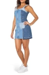Roxy Sami Colorblock Denim Minidress In Patch And Release Denim Wash