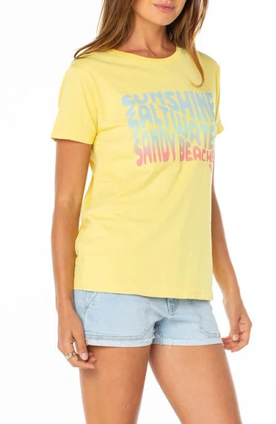 Roxy Sandy Beaches Graphic T-shirt In Yellow