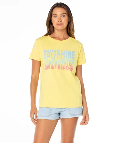 Roxy Sandy Beaches Graphic T-shirt In Yellow