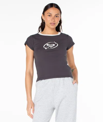 Roxy Saturn Classic 90s Baby Tee In Black