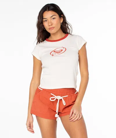 Roxy Saturn Classic 90s Baby Tee In White